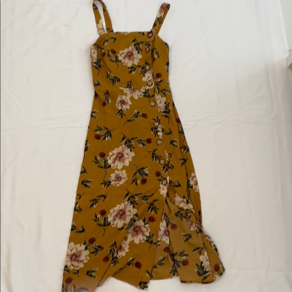long orange dress